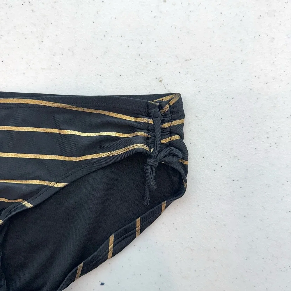 Old Navy Girls Black Gold Dragonfly Butterfly Print‎ Bikini Swimsuit Set Size 7